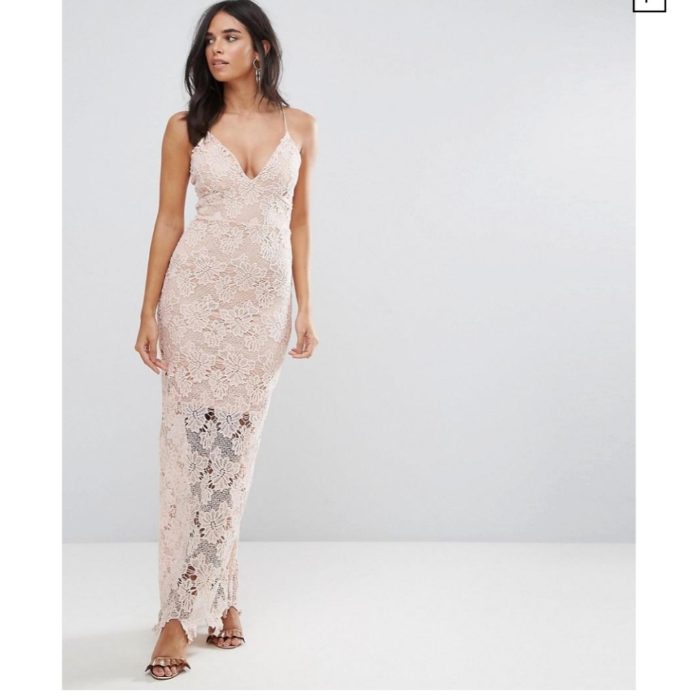 Blush Lace Maxi Dress